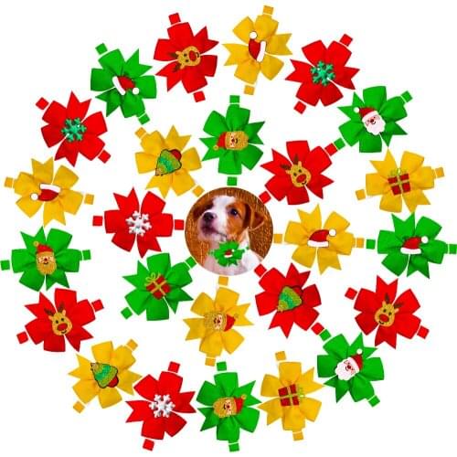 60PCS/Lot Cute Christmas Pet Puppy Dog Cat Bow Ties Adjustable Dog Accessories Dog Bowties Dog Grooming Pet Supplies