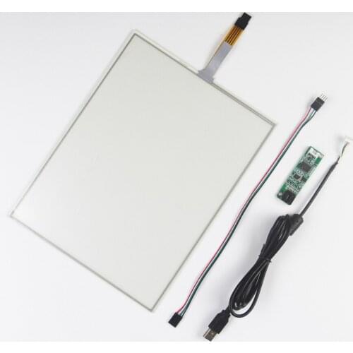 8" 4 Wire Resistive LCD Touch Panel With USB Controller Card For 4:3 187x141mm