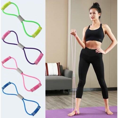 8 Word Chest Expander Rope Workout Muscle Fitness Rubber Elastic Bands for Sports Exercise Yoga Gum Resistance Pull Rope XA150A