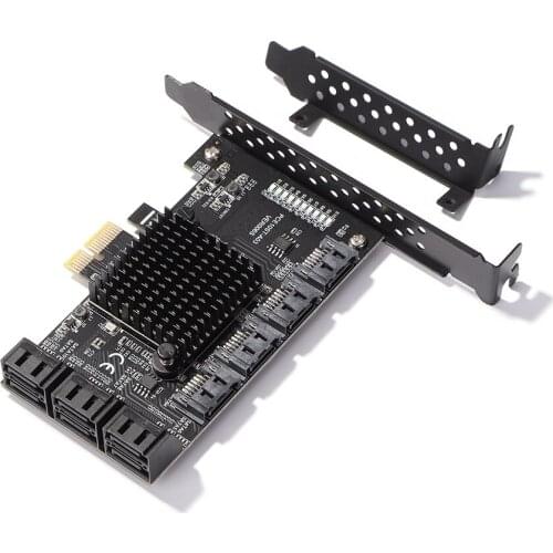 SATA PCI-E Adapter 10 Ports PCIE X 4 To SATA 3.0 6 Gbps Interface Rate Riser Expansion Card For Desktop PC Computer