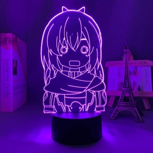 Acrylic 3d Led Lamp Anime I Don't Want To Get Hurt So I'll Max Out My Defense for Bedroom Decor Led Night Light Bofuri Gift