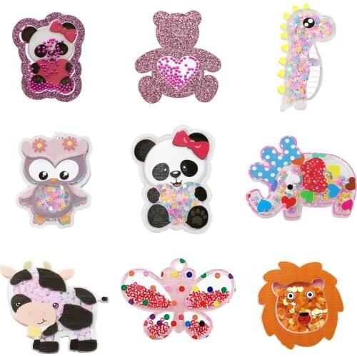 Owl Animal Quicksand Sequins Acrylic Planar Resin Shakers DIY Bow-knot Crafts Home Phone Case Home Decoration,1Yc19620