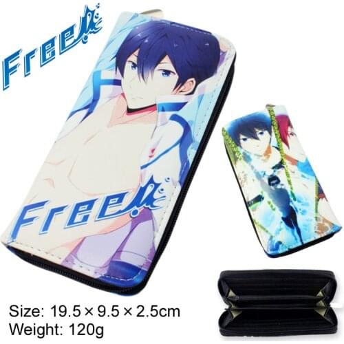 Anime Free! iwatobi swim club colorful long style PU wallet printed with Rin Matsuoka/Haruka