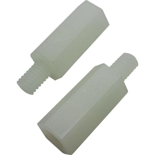 White Single-head Hexagonal Nylon Column Supporting Plastic Insulated Column M2 M2.5 M3 M4 M5
