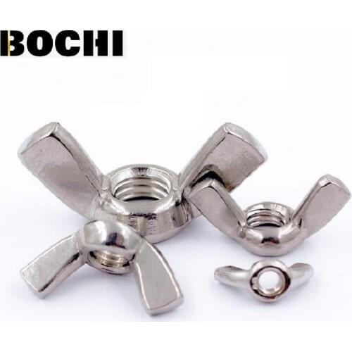 Free shipping 304/201/316 Stainless steel M3M4 M5 M6 M8 M10 M12 Hand Tighten Nut Butterfly Nut Ingot Wing Nuts