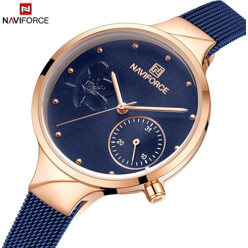 Women Watches NAVIFORCE Top Brand Luxury Fashion Female Quartz Wrist Watch Ladies Complete Calander Clock Relogio Feminino