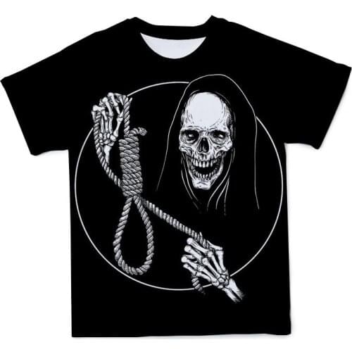 Skull Goth Gothic Clothes T Shirt For Men Camisetas Tops Ropa Hombre Clothing Streetwear Camisa Masculina Verano Roupas Koszulki
