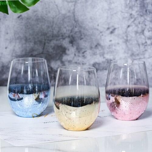 2PCS/Lot 500ML Crystal Glass Cups Heat-resistant Star Sky Cup Glassware Drinking Glasses for Water Juice Beer Wine Bar Tumblers