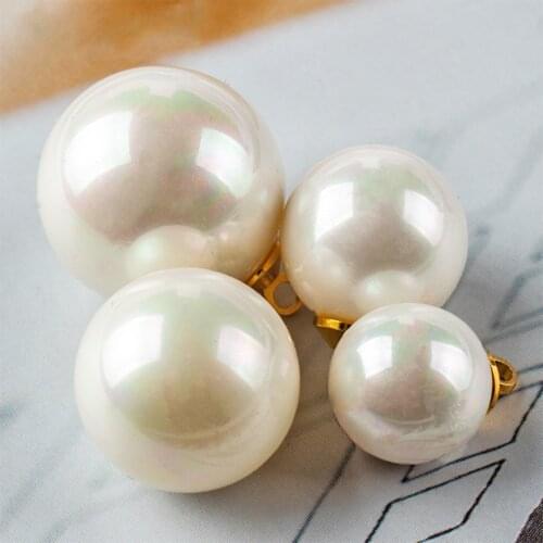 High Quality 10/12/14/16mm Garment Beads With Hole Colorful Pearls Round Acrylic Imitation Pearl DIY For Jewelry Making Craft