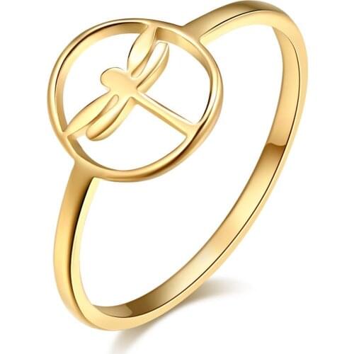 CACANA Stainless Steel Ring For Women Love Dragonfly Engagemen Wedding Rings Accessories Anillos Bague Femme Jewelry Gift