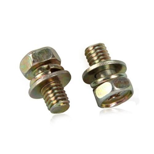 M5 M6 M8 10mm-30mm Length Combination Screw Bolts Phillips Hexagon Head Washer Hex Screws Color Zinc