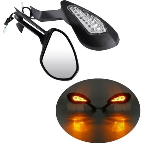 Motorcycle L&R Side Black Mirrors Set With Turn Signals Light For Ducati 959 S Panigale 2016 2015-2016 Accessories