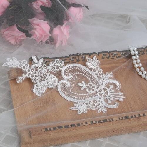 Cord Lace Off white Sewing Fabric Embroidered DIY Craft Accessories Material Patch Lace Applique For bridal wedding Dresses