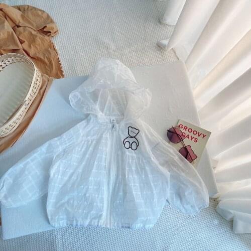 2-6Y Girls Summer Sunscreen Clothing Children Coat Breathable Baby Sun Protection Clothing