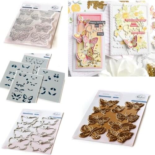 SMALL BUTTERFLIES Metal Cutting Dies Stamps Stencil Hot Foil Scrapbook Diary Decoration Stencil Embossing Template DIY Greeting