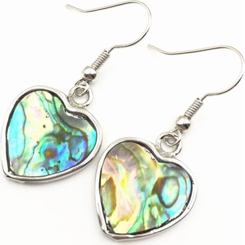 Fashion Jewelry Earrings for Women Pendant Natural Abalone Shells Paua Dangle Hook Heart Party Gifts Eardrop Accessories A101