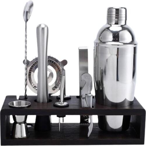 Cocktail Shaker Set 10-Piece Bartender Kit with Stand Stainless Steel Cocktail Set for Home Bars