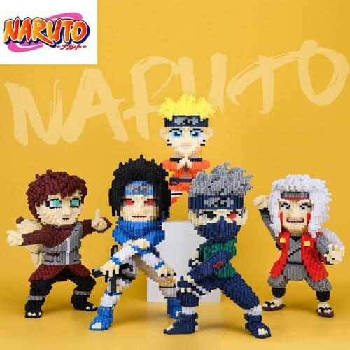 NARUTO Uzumaki Naruto Hatake Kakashi Uchiha Sasuke Jiraiya Gaara Color spell building blocks Toys for boy anime figure DOLL TOY