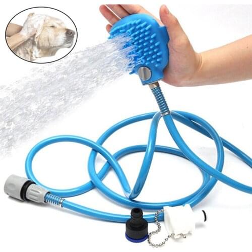 Wholesale Comfortable Pet Shower Sprayer Pet Scrubber Massager Pet Bathing Tool Soft Dog Shower Brush Cleaning Dog Supplies