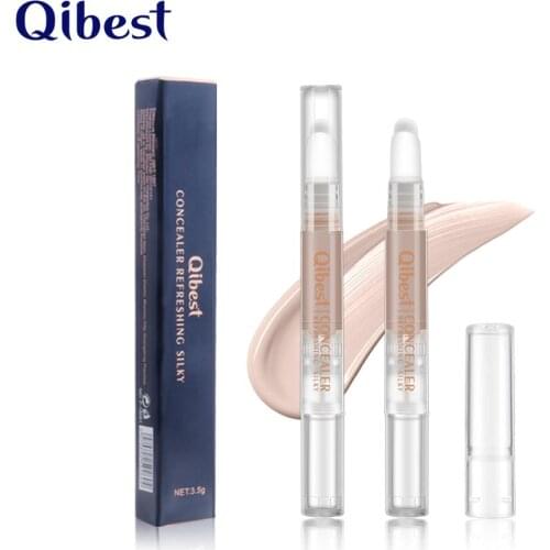 QIBEST Fine Concealer Pen Waterproof Lasting Moisturizing Pore Acne Brightening Concealer Facial Contour Cosmetic