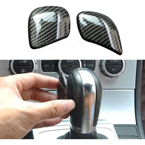 Gear shift Knob Head Trim Cover Plate for Volkswagen VW Golf Polo Beetle Passat CC Scirocco Lavida LHD Car Carbon Look Stickers