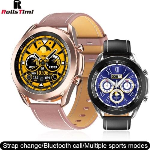 Rollstimi Smart Watch Men Lady Sports Fitness SmartWatch Pedometer Round Touch Screen Bluetooth wristband for IOS And Android