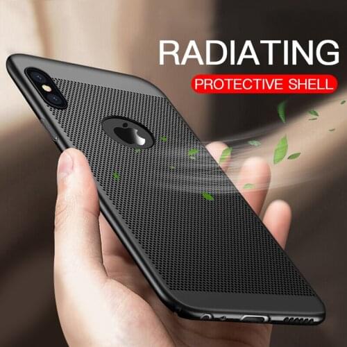 Ultra Slim Breathe Case For iPhone Xr Xs Xs Max 6S 6 7 8 Plus 5S 5 S SE X Cover Coque Phone Shell Heat Dissipation Hard PC Case