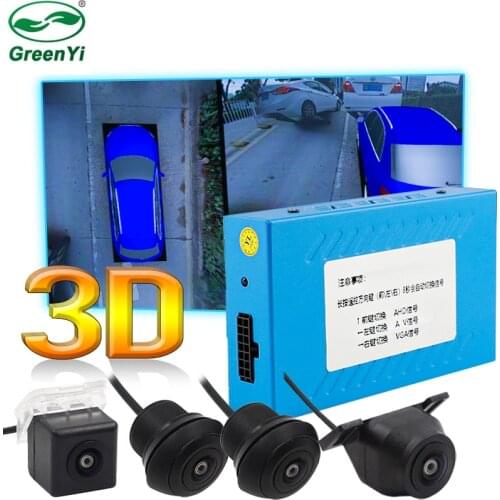 GreenYi 25 Car Models Optional HD 1080P 3D 360 Surround View Bird View Panorama DVR Recorder Parking Monitor with 4 Camera