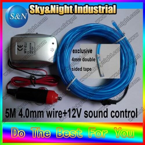 High quality Neon WIre, 12V Sound Control Inverter for 5 Meters EL Wire + Free Shipping