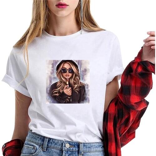T-shirt Tops Women Print Graphic Short Sleeve T-shirt Girls Casual O-Neck Large Size Fashion Round Neck Short Sleeve Female Tee