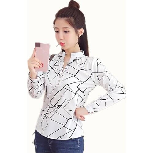 B1833 2019 spring autumn new han edition style women fashion with v-neck long sleeves shirt cheap wholesale