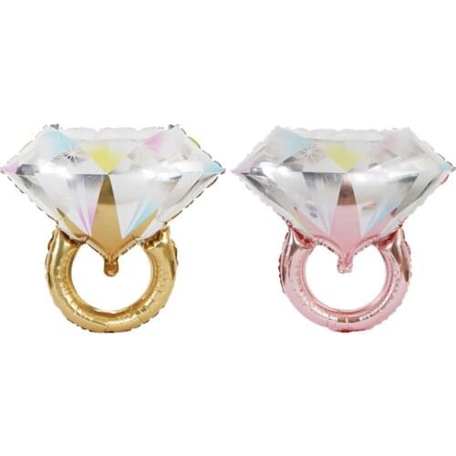 1pc New Gold Colorful Diamond Ring Shape Foil Balloon Wedding Decoration Balloons Engagement Party Decor Inflatable Air Ballons