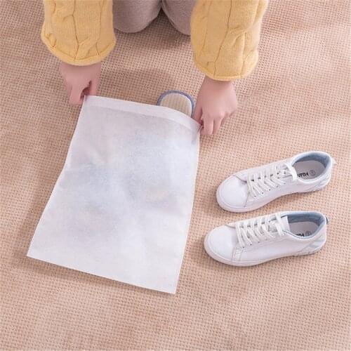 100pcs 36X29cm Dustproof Storage Bag White Black Non-woven Drawstring Bags Large Capacity Cloth Storage Bags Shoes