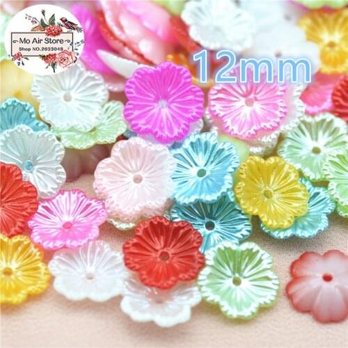 200pcs/lot 11mm mix color flower pearl Beads ABS Resin Flatback Simulated pearl Beads Jewelry Crafts