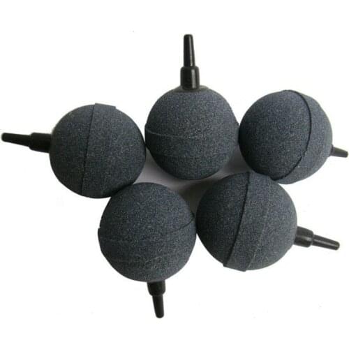 5pcs High Temperature Sintering Of Round Gas Air Stone Oxygen Pipe Bubble Increasing Spherical Sha Tou Fish Tank Oxygen Pump