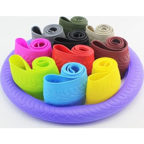 Car Silicone Tire Pattern Steering Wheel Cover Grip Wear-Resistant Non-Slip High Temperature Car Interior Products Accessories