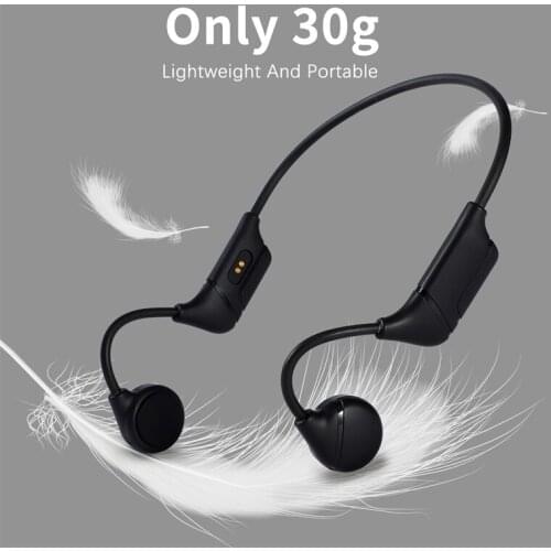 5.0 Bluetooth Bone Conduction Headset Open-Ear IP55 Waterproof Sweatproof Wireless Earphone with Microphone Long Standby Sports