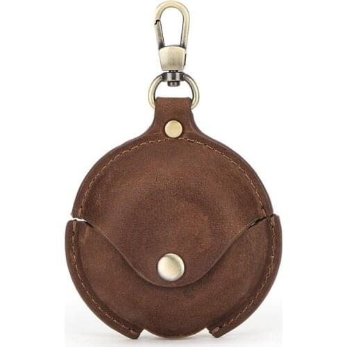 Headphone Charging Case Cover, PU Leather Case Wireless Bluetooth-compatible Headset Case with Keychain, Brown, Wine Red, Blue