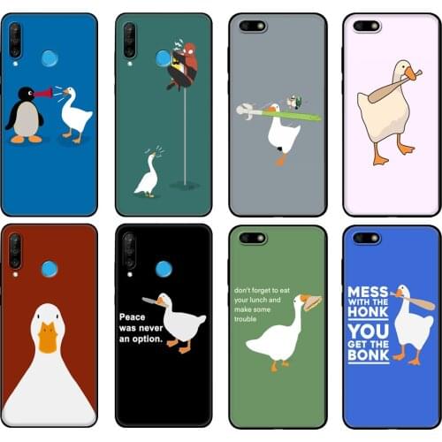 Black tpu Case For Huawei Honor 20 Lite 10 10i 20S 30S 30 Case Honor 7A 5.45 7s 7C 5.7 Case Cover Duck Goose Game