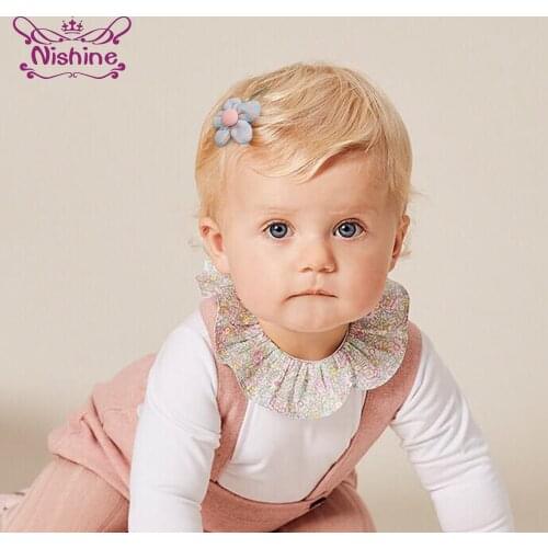 Nishine 1 Pair Cute Cartoon Flowers Infant Hairpin Fashion Plaids Floral Bangs Barrette Baby Headwear Hair Accessories Kids Gift