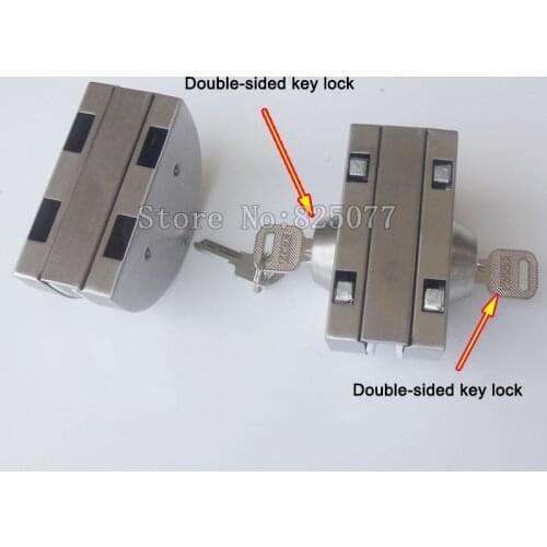 Double glass door lock stainless steel double lock shop office door locks double-sided key lock KF1078