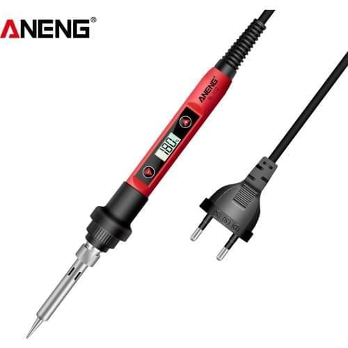 ANENG Electric Soldering Iron with LCD Digital Intelligent Soldering Iron Kit with 5 Iron Heads for Electronic Components Repair