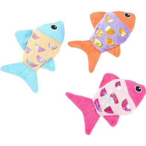 Cat Toy Teeth Grinding Catnip Toy Plush Fish Toy Funny Plush Interactive Toy Kitten Chewing Claws Thumb Bite Cat Pet Supplies