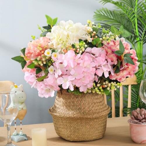 Artificial hydrangea branch silk Brides bouquet Wedding decor New year high quality fake flower party room decoration