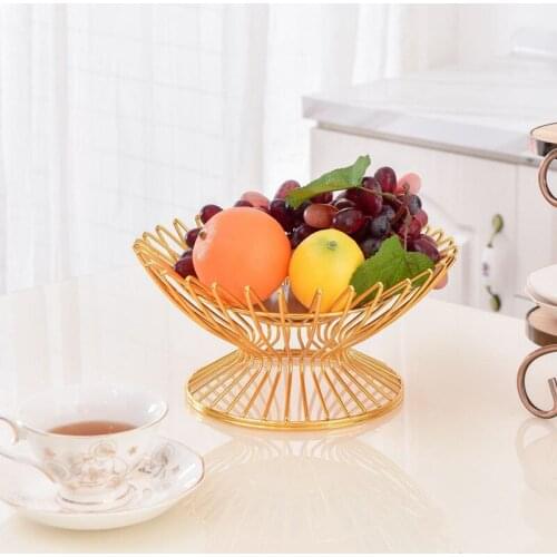 Wrought Iron Fruit Basket Plate Container Bowl Household Fruit Snack Display Storage Holder Tray Table Decorative Baskets
