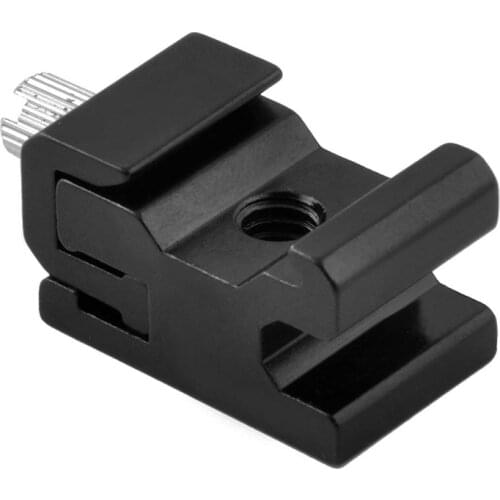 Metal Flash Hot Cold Shoe Mount Stand Adapter with 1/4"-20 Tripod Screw Thread for Canon Nikon Yongnuo Godox On-camera Speedlite