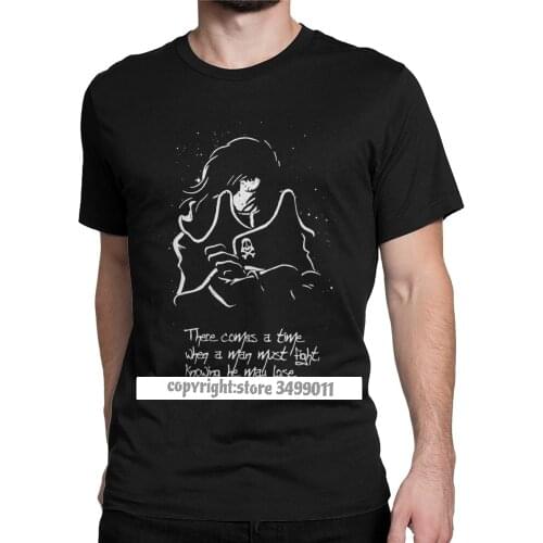 Space Pirate Mens T Shirts Harlock Captain Manga Anime Funny Tee Shirt Camisas Tops T Shirt Premium Cotton Tops