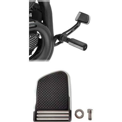 Motorcycle Brake Pedal Pad Cover Black Chrome For Harley Touring Electra Glide FLHT Heritage Softail 1986-2017 Dyna FLD 2012-Up