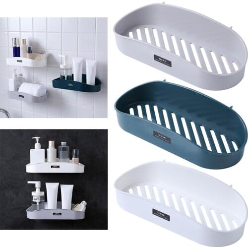 Bathroom perforated wall-free storage rack Shelves Storage Wall Shelf Kitchen Storage Rack Organizer Wall Holder Bathroom Shelf