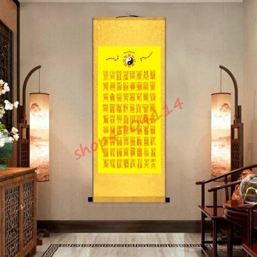 Seventy-two Taoist mantras silk scrolls hangings, exquisite crafts, decorations, collections, gifts